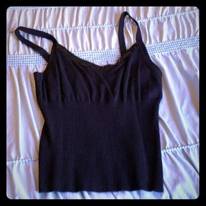 Sweater tank with sequin detail along bust